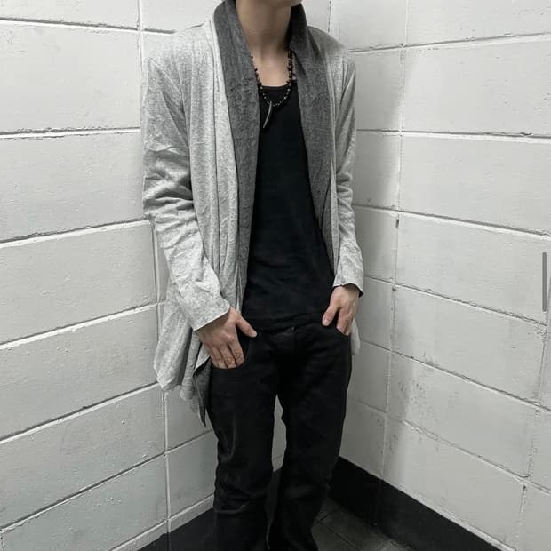 Lightweight draped open cardigan
