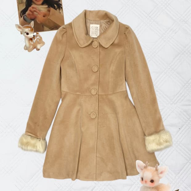 ꒰ঌ 라떼갸루 사토미깔 리락쿠마 코트 ໒꒱