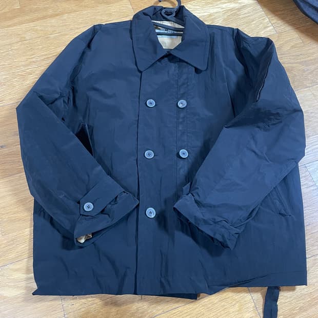 비헤비어 자켓 더블 코트 야상 m 네이비