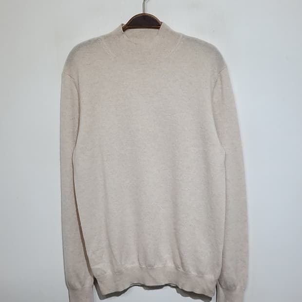 (L) 반폴라 캐시미어 니트 무지 반목 스웨터 