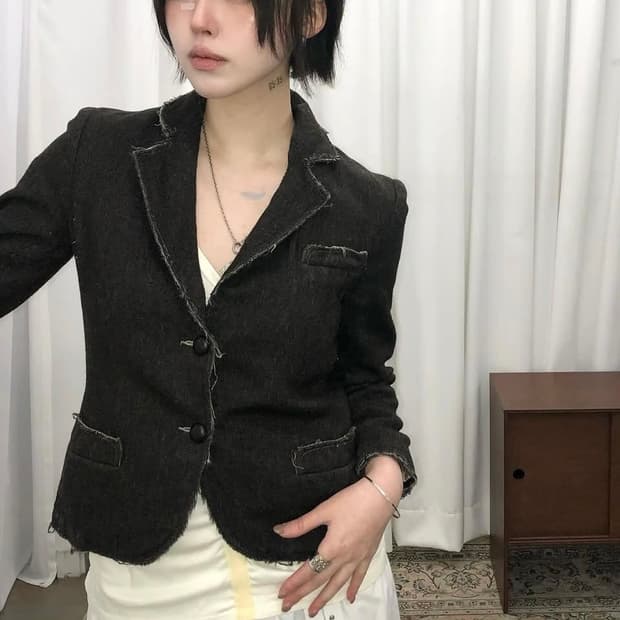 코코아 울 브이넥 자켓