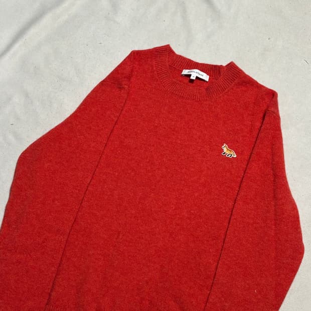 M 메종키츠네 베이비 폭스 패치 울 니트