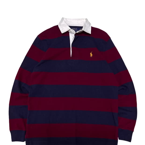 폴로 랄프로렌 qr택 스트라이프 럭비티