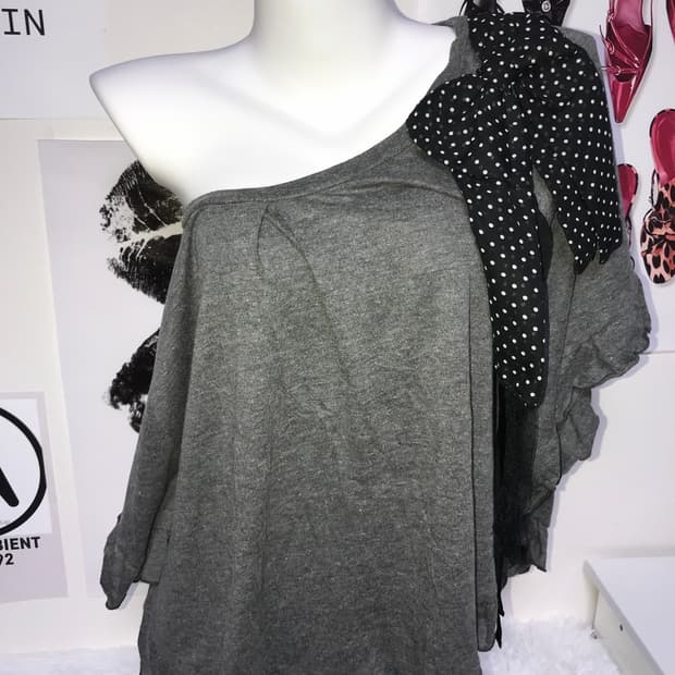 ribbon point grey shawl 