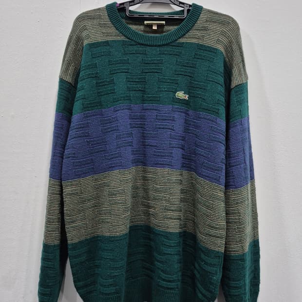 라코스테 CHEMISE 스트라이프 패턴 니트 남성 105사이즈 오버핏