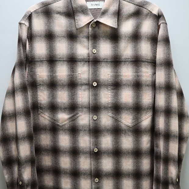 TIME 타임 체크 셔츠 도톰~ 25년식 한섬