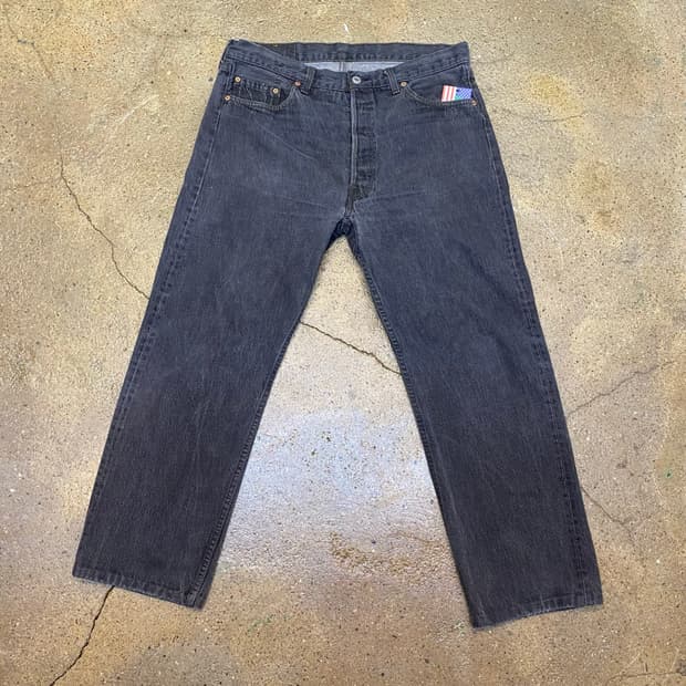 80s Made in USA 리바이스 501 흑청 데님