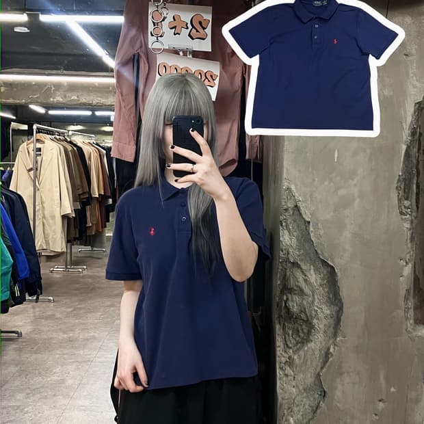 폴로 랄프로렌 카라 반팔 티셔츠 네이비 XL #csz3288