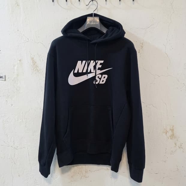 나이키 SB 블랙 기모 후드티 L