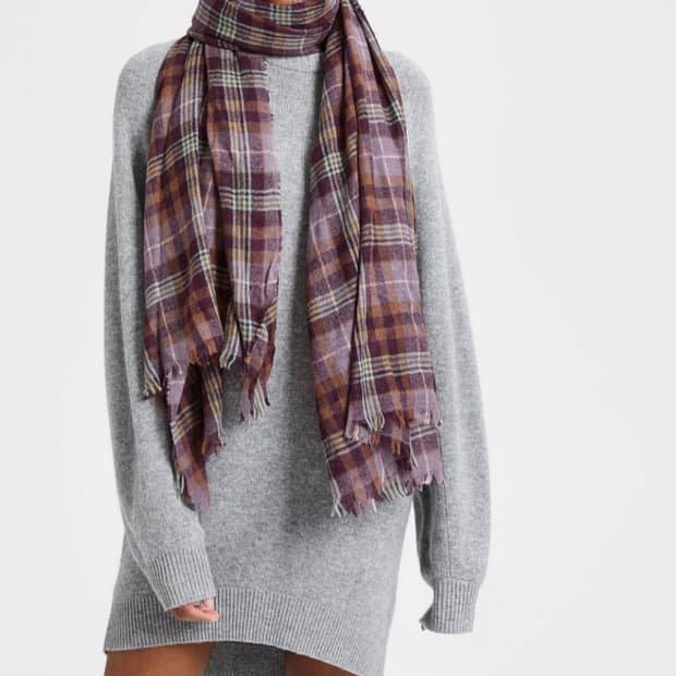 theory 캐시미어 체크 머플러 