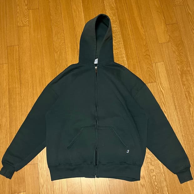 [XXL] 90s 빈티지 러셀 포레스트 그린 후드집업