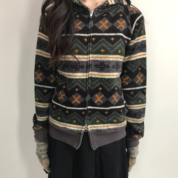 Honeysuckle Rose Knit Zip Hoodie