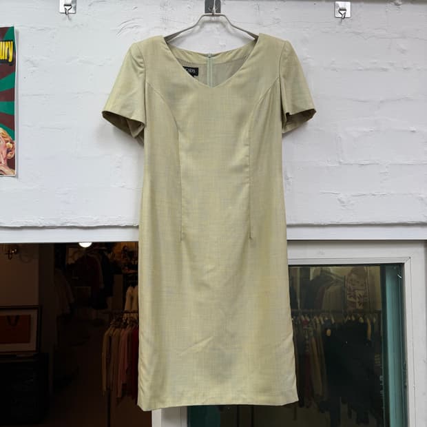 ESCADA 에스카다 울 실크 블렌드 반팔 원피스 38