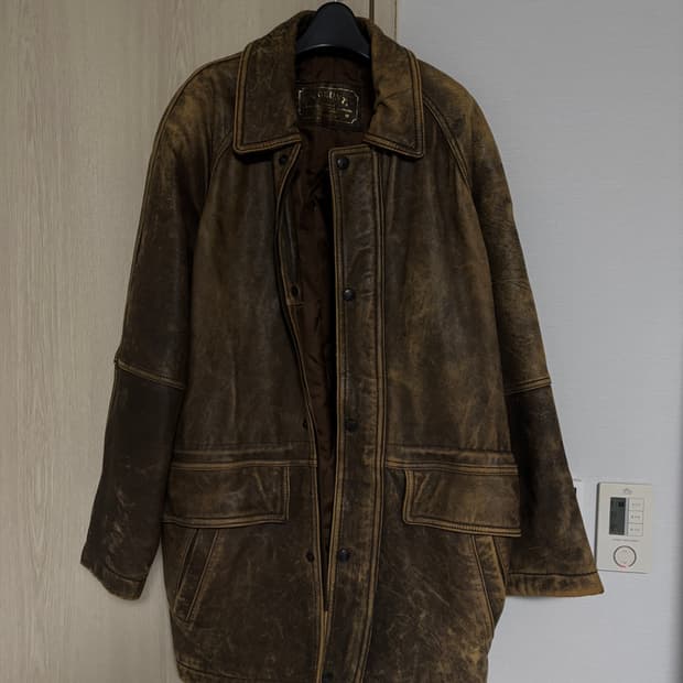 빈티지 워싱 레더 자켓
