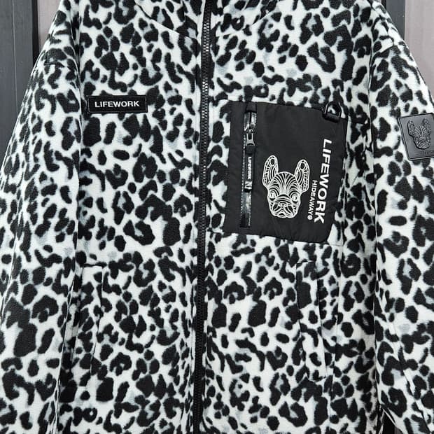 라이프워크 레오파드 후리스 리버시블 자켓 L