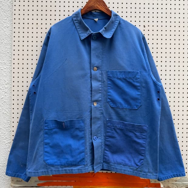 SUN FADED WASHED BLUE 썬페이드 빈티지 프렌치워크자켓