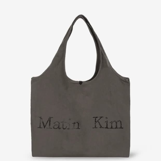 MATIN CRACKED LOGO ECOBAG IN CHARCOAL