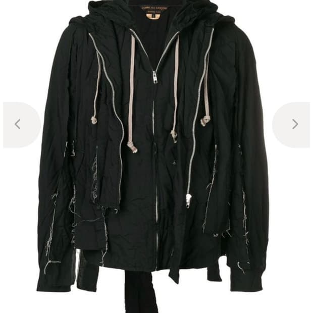 19ss 꼼데가르송 옴므플러스 컷아웃 후드자켓 l