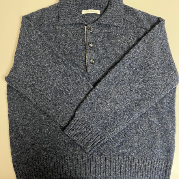 넌블랭크 울 칼라 니트 캡틴네이비 M