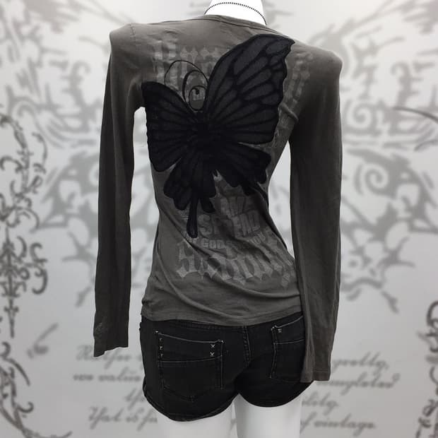 Y2K Back butterfly Patch long sleeves
