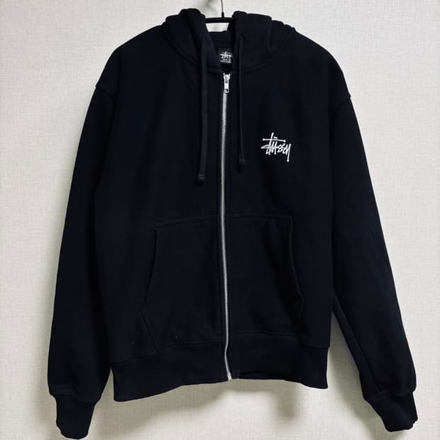 Stüssy 스투시 로고 블랙 후드 집업