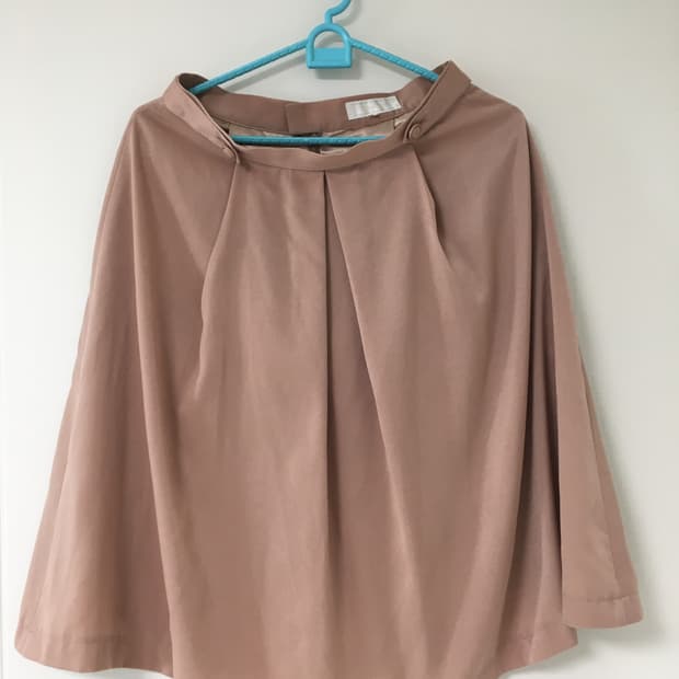 빈티지[코야빈티지, 마루빈티지, 카모메] 핑크 베이지 플레어 미디 스커트