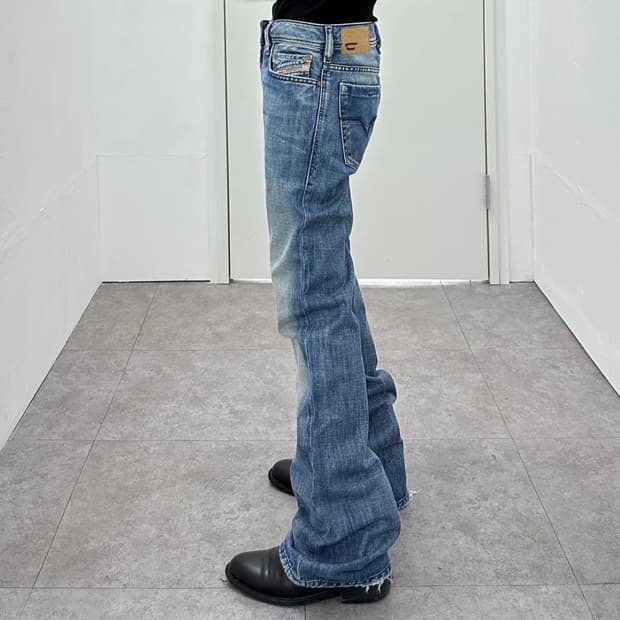 Diesel Distressed Indigo Bootcut Denim