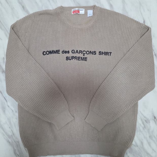 슈프림 x 꼼데가르송 니트 탄