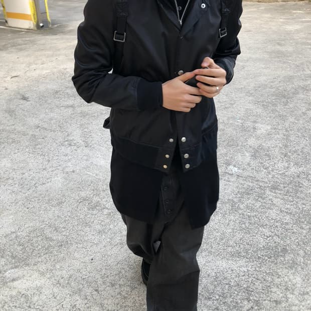 미하라야스히로 레이어드 후디 바시티 자켓