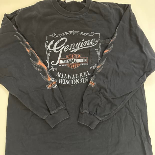 빈티지 할리데이비슨 롱슬리브 플레임 xl