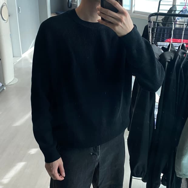 자라 코튼 니트 블랙 XL