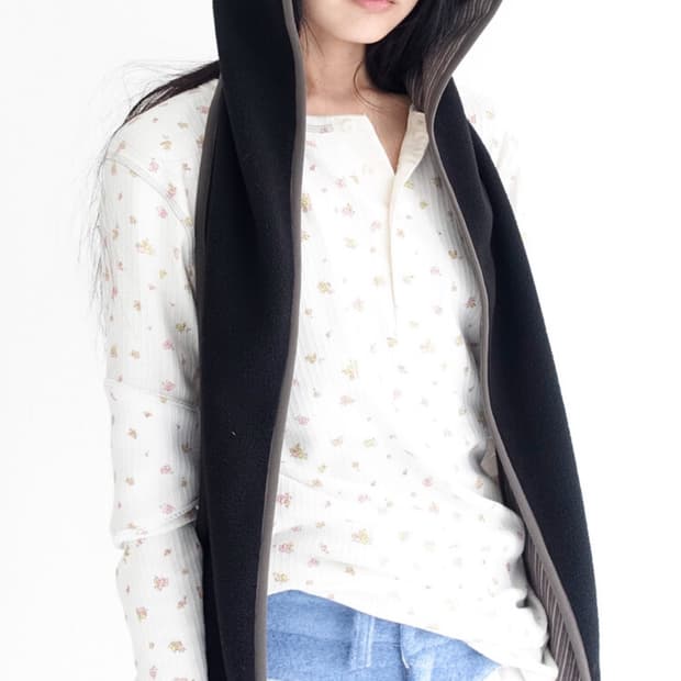 샵페어리 fleece ear hood muffler black