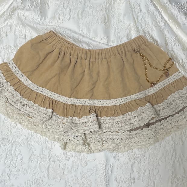 리즈리사 라떼갸루 큐롯 / 스커트팬츠 코듀로이 골덴 레이스