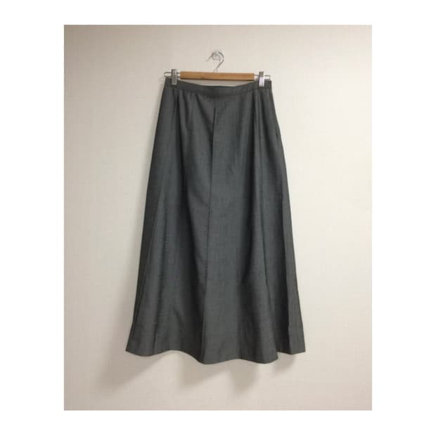 빈티지 차콜 그레이 롱 스커트