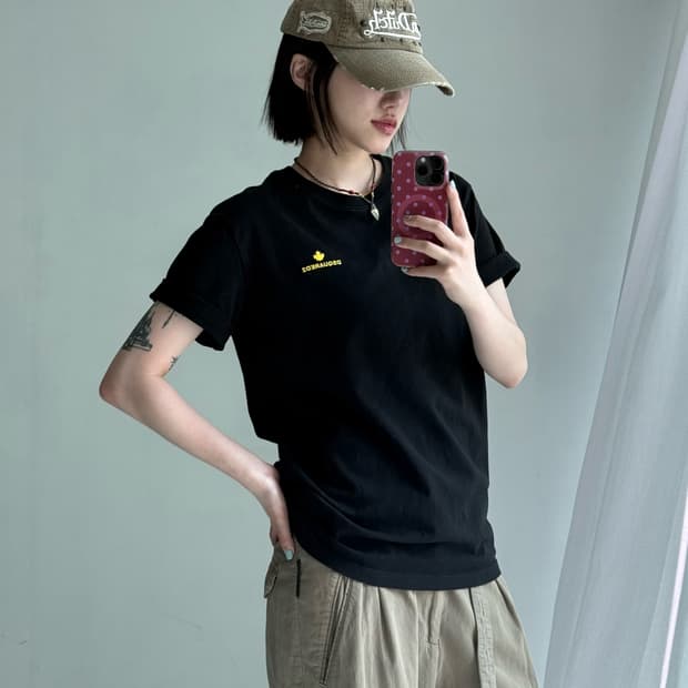디스퀘어드2 블랙 반팔티