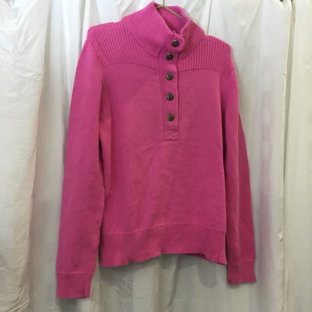 Polo 폴로랄프로렌 핑크 하이넥 버튼 니트