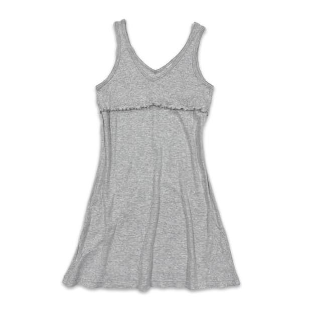빈티지 PETIT BATEAU 그레이 프릴 레이어드 미니 원피스