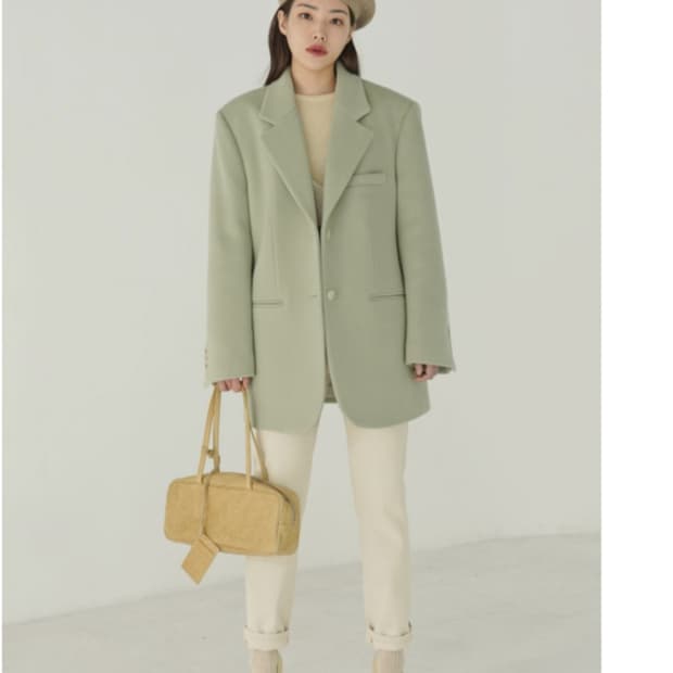 (차정원착용)그로브 노마드 하프울자켓 민트 M