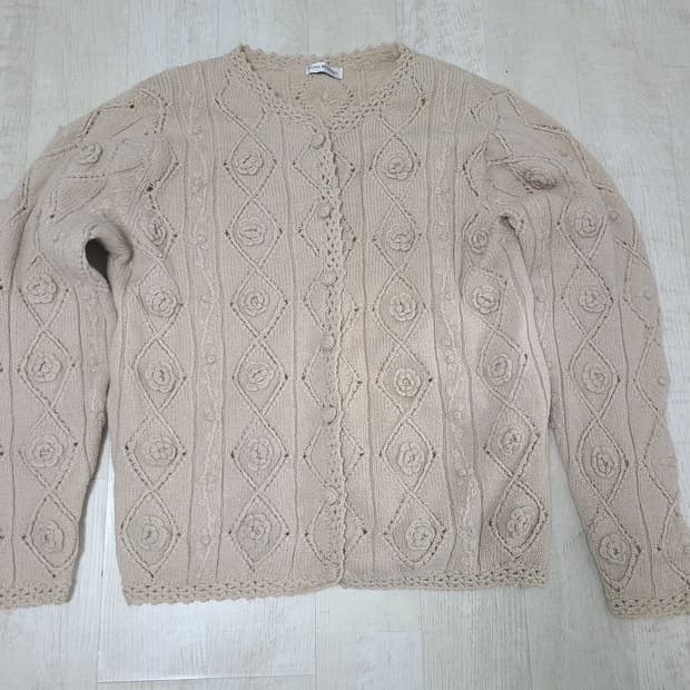 베이지 니트 가디건