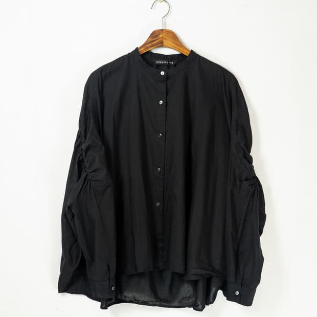 black shirring shirt