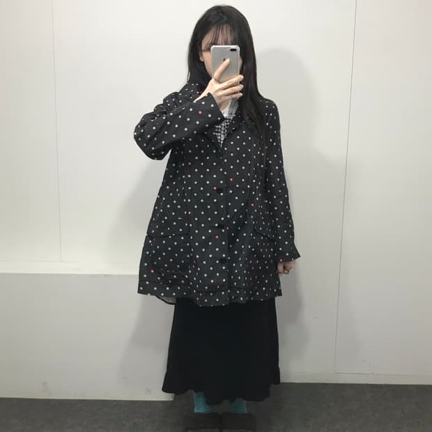 ♫ 도트 자켓 코디 🖤