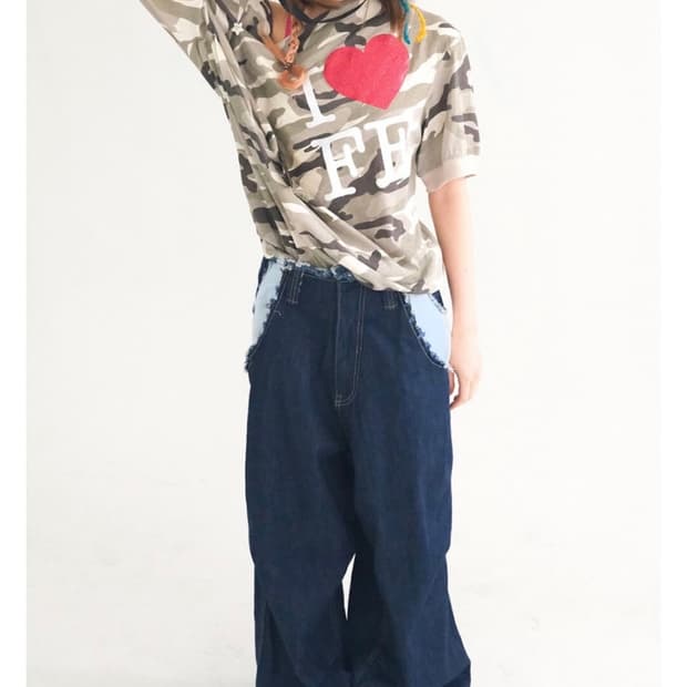 샵페어리 cut-off denim maxi pants (blue)