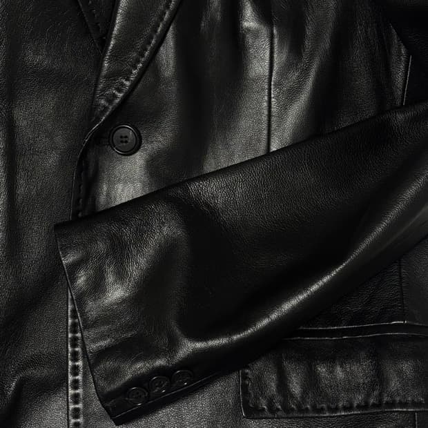 블랙 레더 자켓