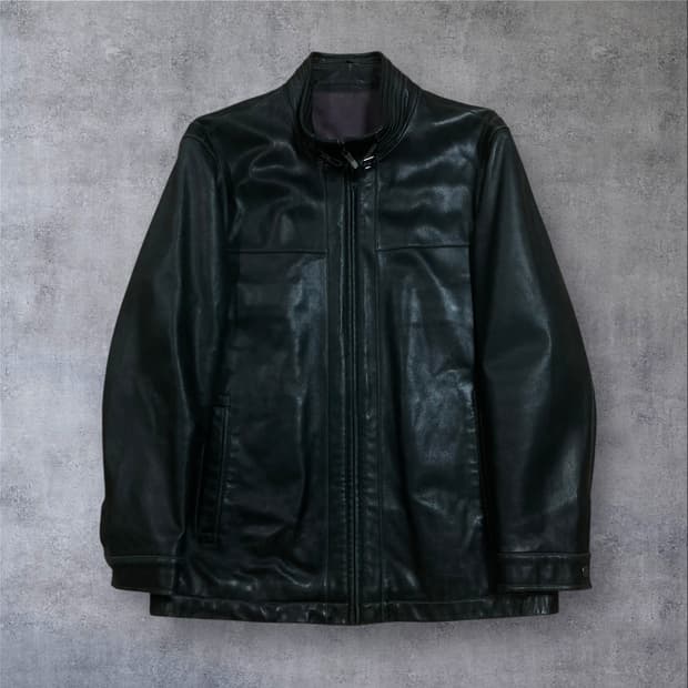 빈티지 블랙 양가죽 레더 자켓