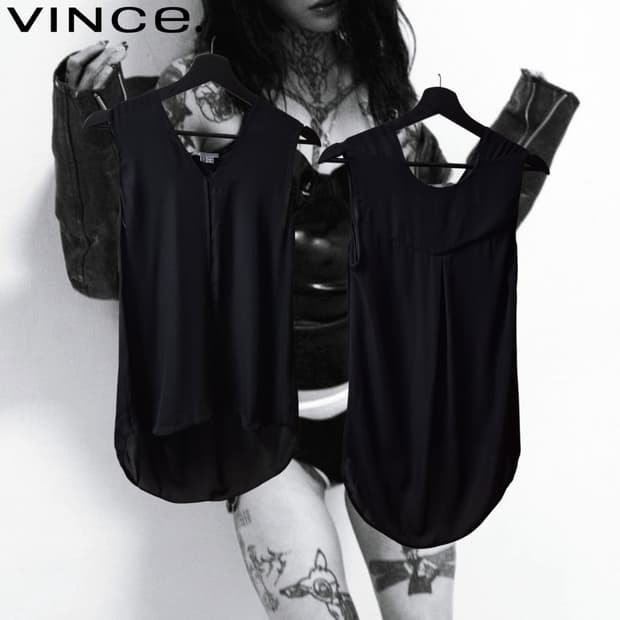 Vince. Silk Gothic sleeveless top