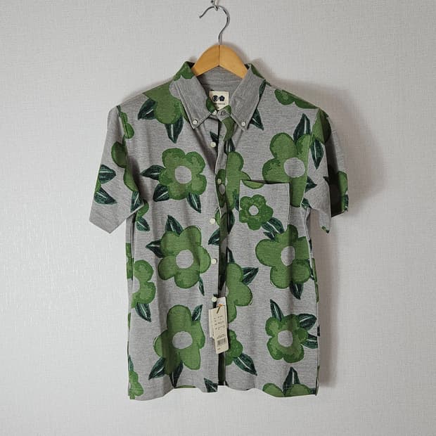 BUDEN SHOUTEN 일본제 반팔셔츠 플라워 M (새상품)