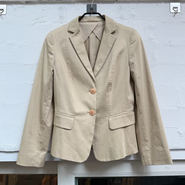 MaxMara 막스마라 투버튼 코튼 블레이저 40