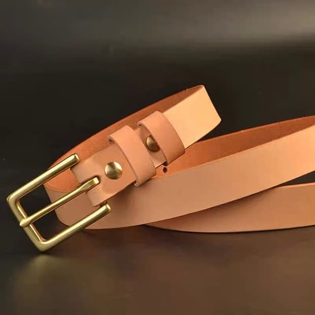 베지터블 태닝 내추럴컬러 소가죽 벨트 새상품