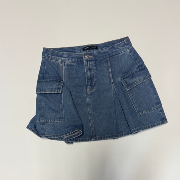 여성 미쏘 mixxo 데님 카고 미니 스커트 치마 28