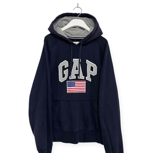 GAP 갭 성조기 네이비 후드티